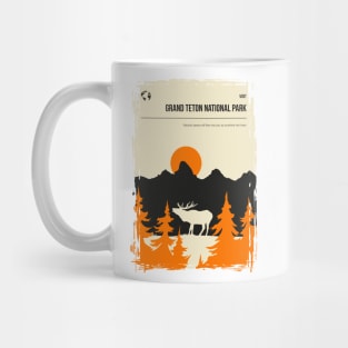 Grand Teton National Park Vintage Unique Travel Poster Mug